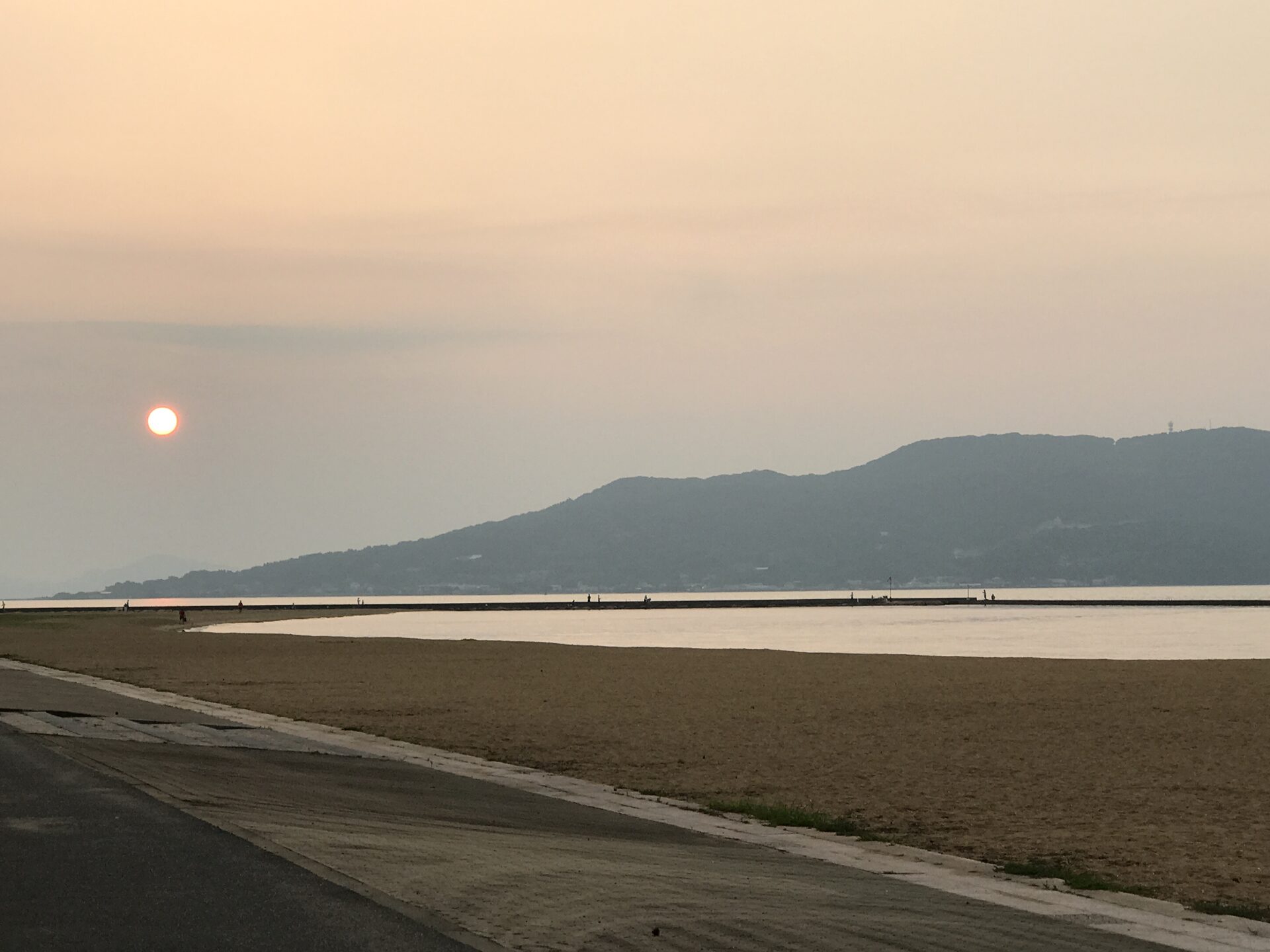 Sunset over the beach